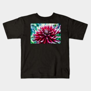 Red Dahlia flower Kids T-Shirt